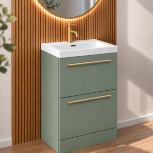 Muro 500 Brushed Brass Floor Standing Short Projection