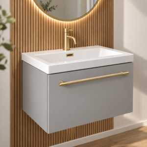 Muro 500 Brushed Brass Wall hung Short Projection