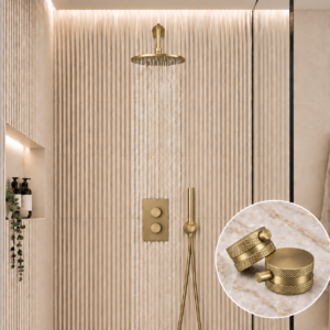 Knurled 2 Outlet Concealed Shower Set 1