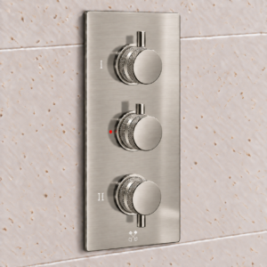 Knurled Vertical 3 Outlet Shower Valve