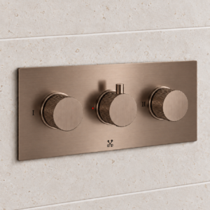 Fluted Horizontal 3 Outlet Shower Valve