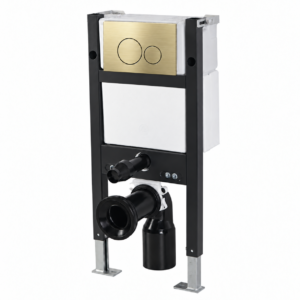 820 Agua Wall Hung Frame, Cistern & Round Button Flushplate