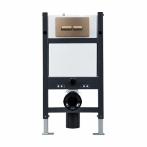 820 Agua Wall Hung Frame, Cistern & Square Button Flushplate