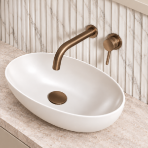 Knurled Wall Mounted Basin & Bath Mixer