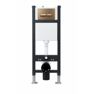 1135 Agua Wall Hung Frame, Cistern & Square Button Flushplate